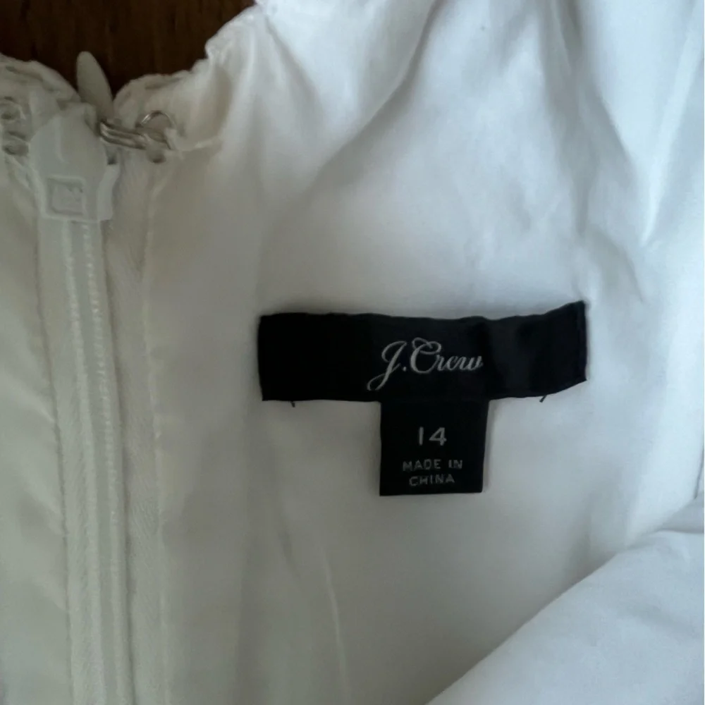 J. Crew White Eyelet‎ Fit and Flare Dress Women’s Sz 14 Cottagecore Coquette